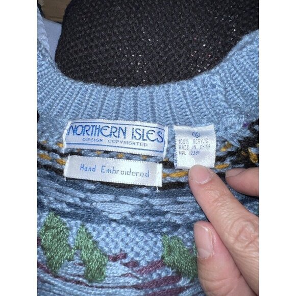 NORTHERN ISLES Womens Acrylic Knit Scottie Doggie Pullover Sweater Sz M - Picture 6 of 10